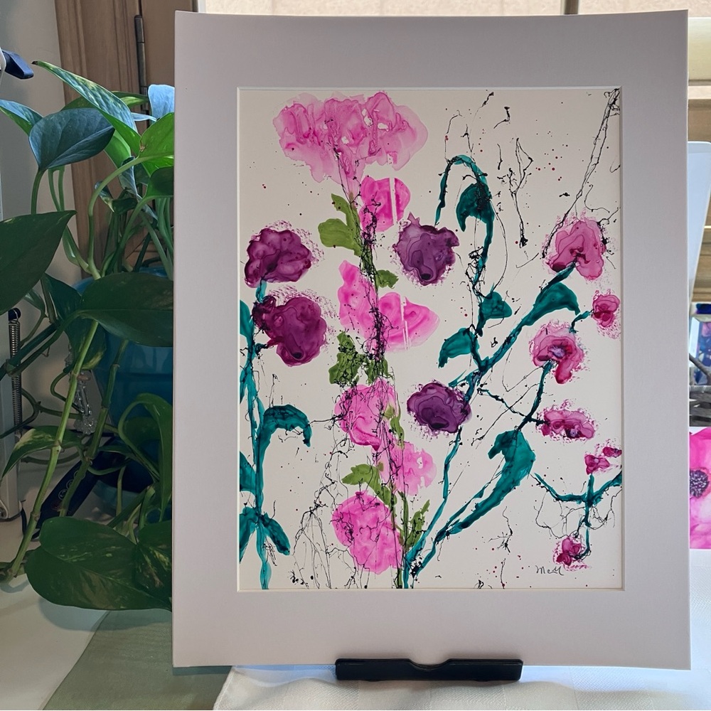 Abstract Original Watercolor Floral Wildflower Painting
